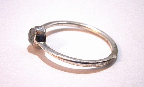 Vintage Sterling Silver Moonstone Stackable Ring … - image 3