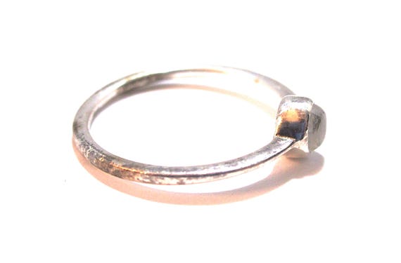 Vintage Sterling Silver Moonstone Stackable Ring … - image 4