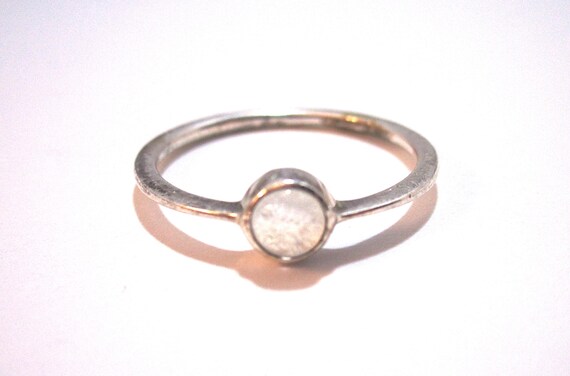 Vintage Sterling Silver Moonstone Stackable Ring … - image 1