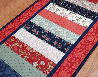 Quilted Vintage Style Floral Table Runner 42" x 14.5"