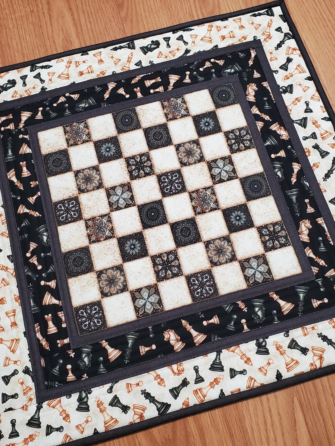 Quilted Chessboard Table Topper, 21
