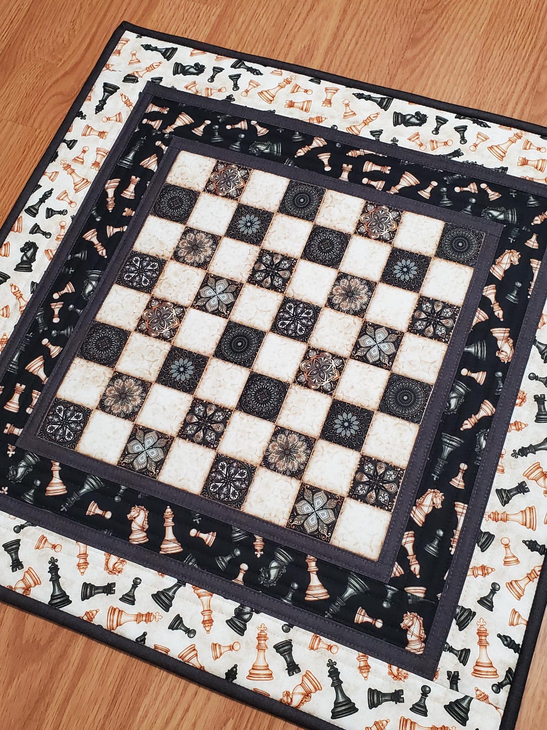 Quilted Chessboard Table Topper, 21