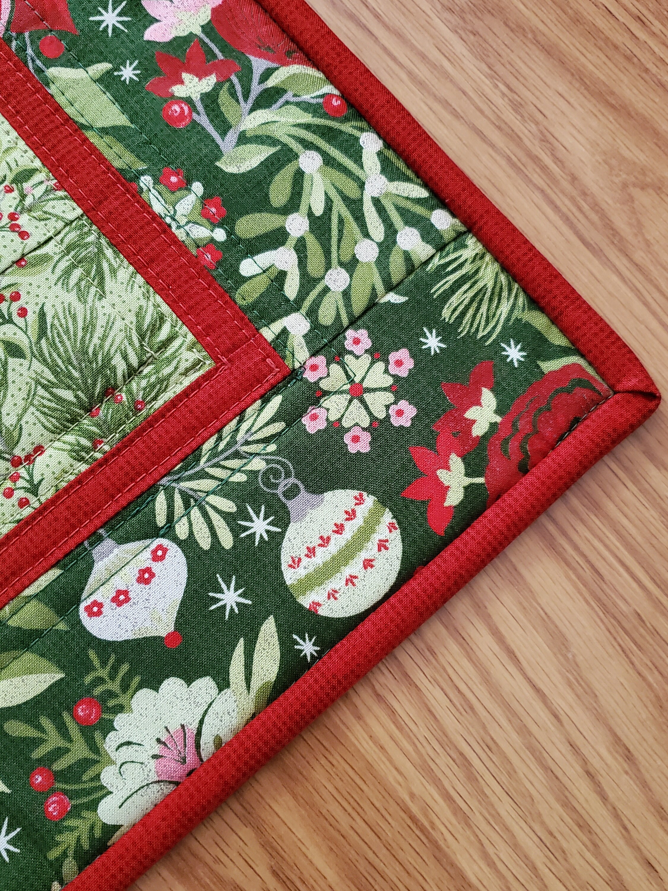 Quilted Table Topper 20 Square Christmas Table Topper Etsy