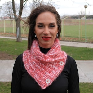 Hand knitted Wool Chunky Scarf, Warm Fuzzy Fluffy Winter Scarf