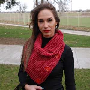 Hand knitted Wool Chunky Scarf, Warm Fuzzy Fluffy Winter Scarf