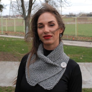 Hand knitted Wool Chunky Scarf, Warm Fuzzy Fluffy Winter Scarf