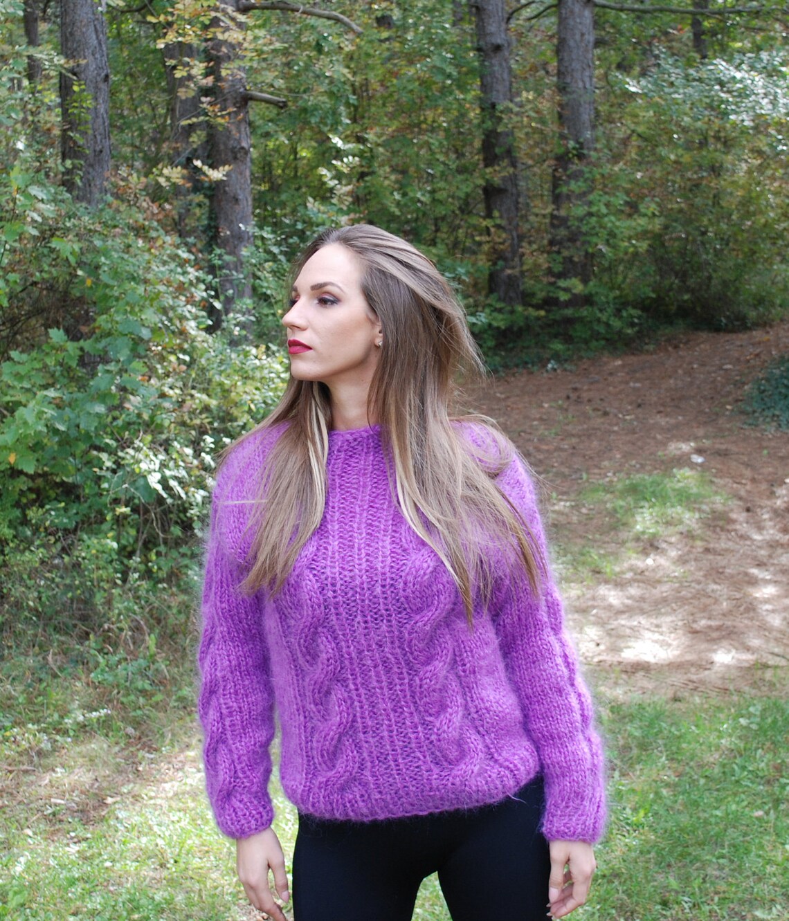 Women S New Mohair Round Neck Pullover Sweater