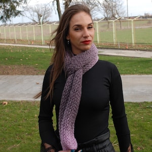 Hand knitted Wool Chunky Scarf, Warm Fuzzy Fluffy Winter Scarf