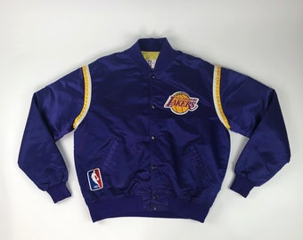 lakers satin starter jacket