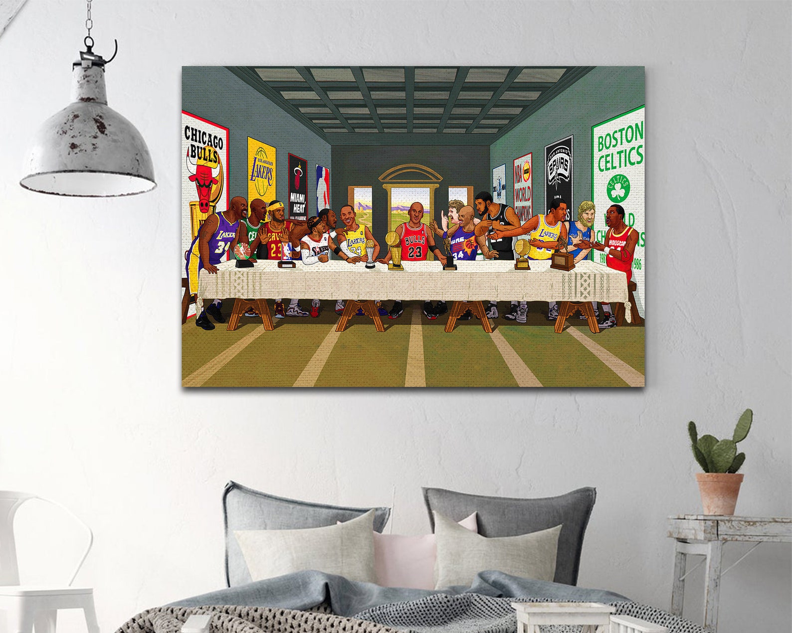 The Last Supper Basketball Canvas NBA Player Wall Art Etsy