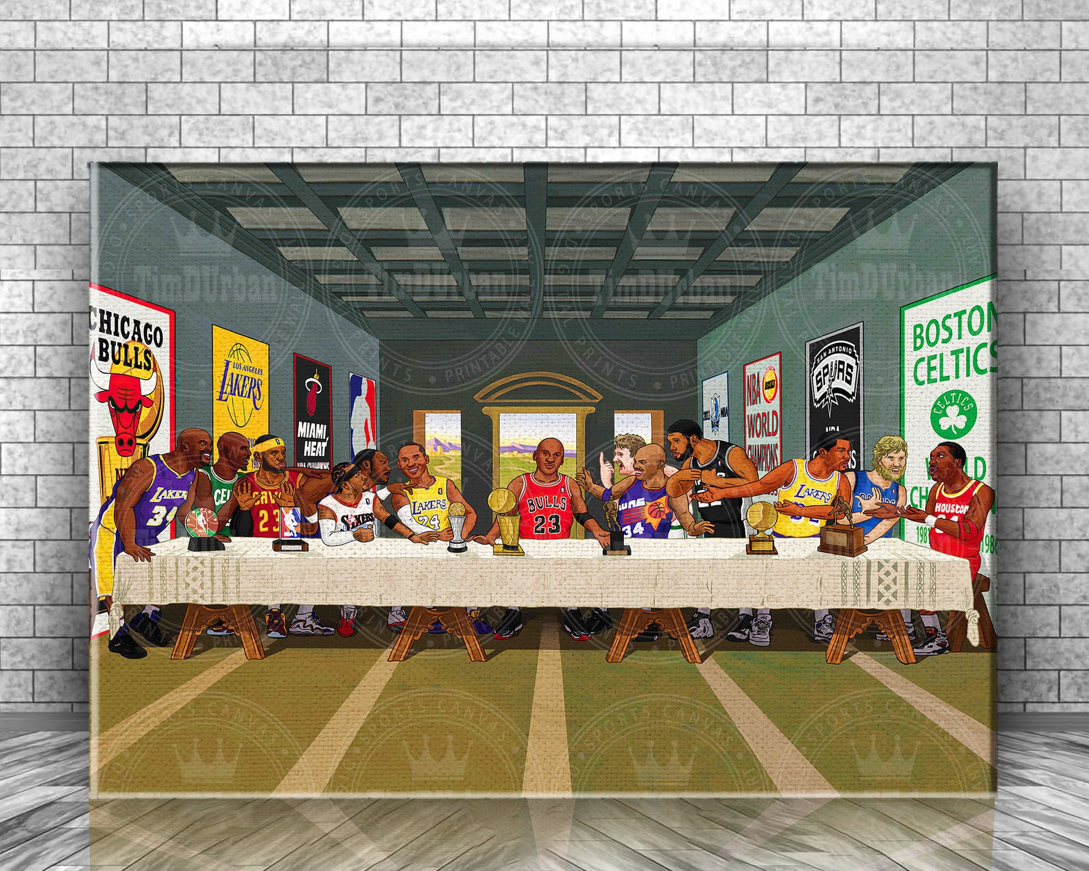 The Last Supper Basketball Canvas NBA Player Wall Art Etsy