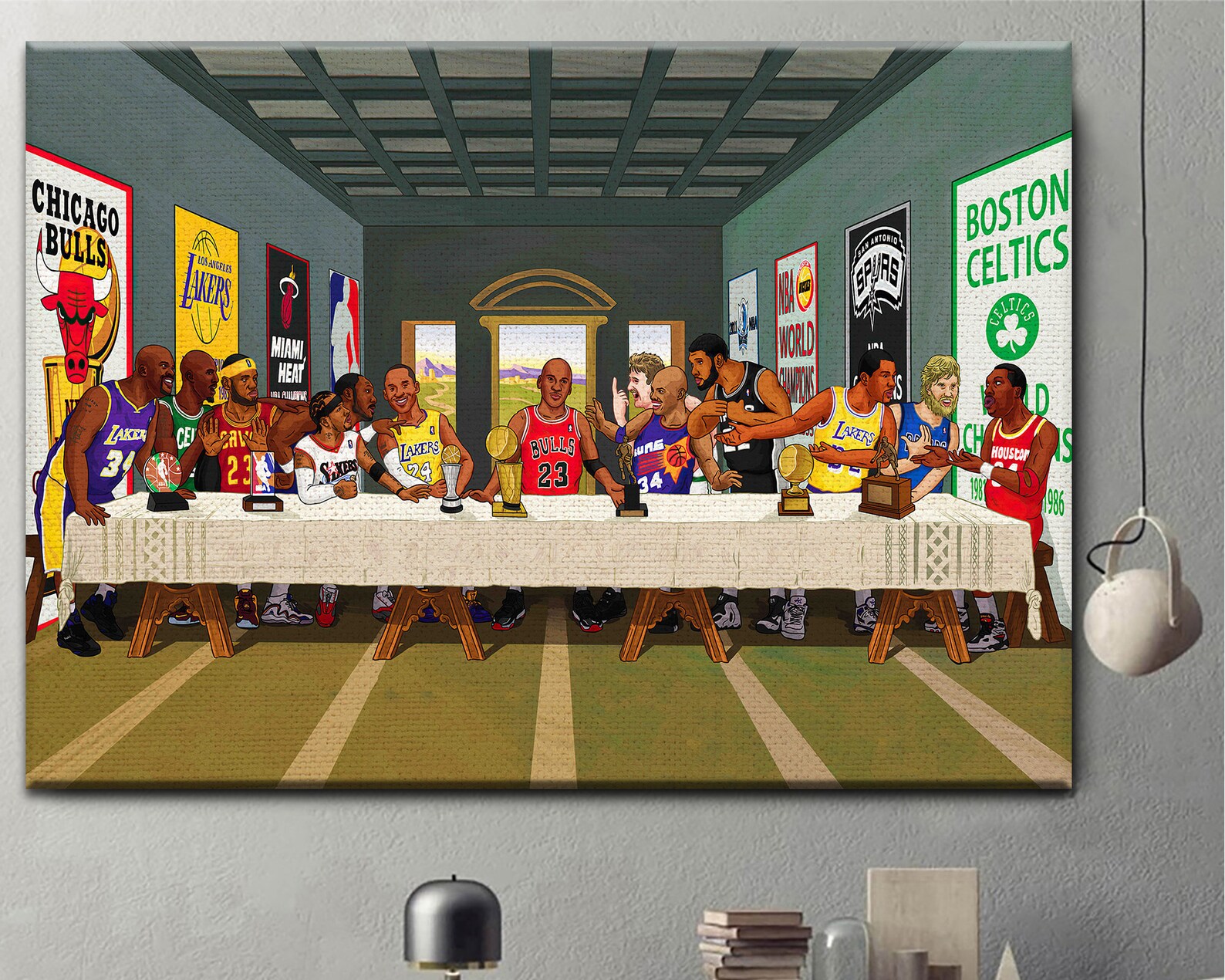 The Last Supper Basketball Canvas NBA Player Wall Art Etsy