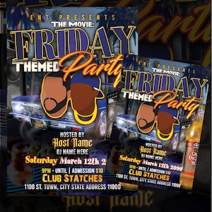 Party Flyer, 90s party DIY  Birthday Flyer, Birthday Celebration Flyer, Birthday Template, Corjl Template, Instagram Flyer, Friday The Movie