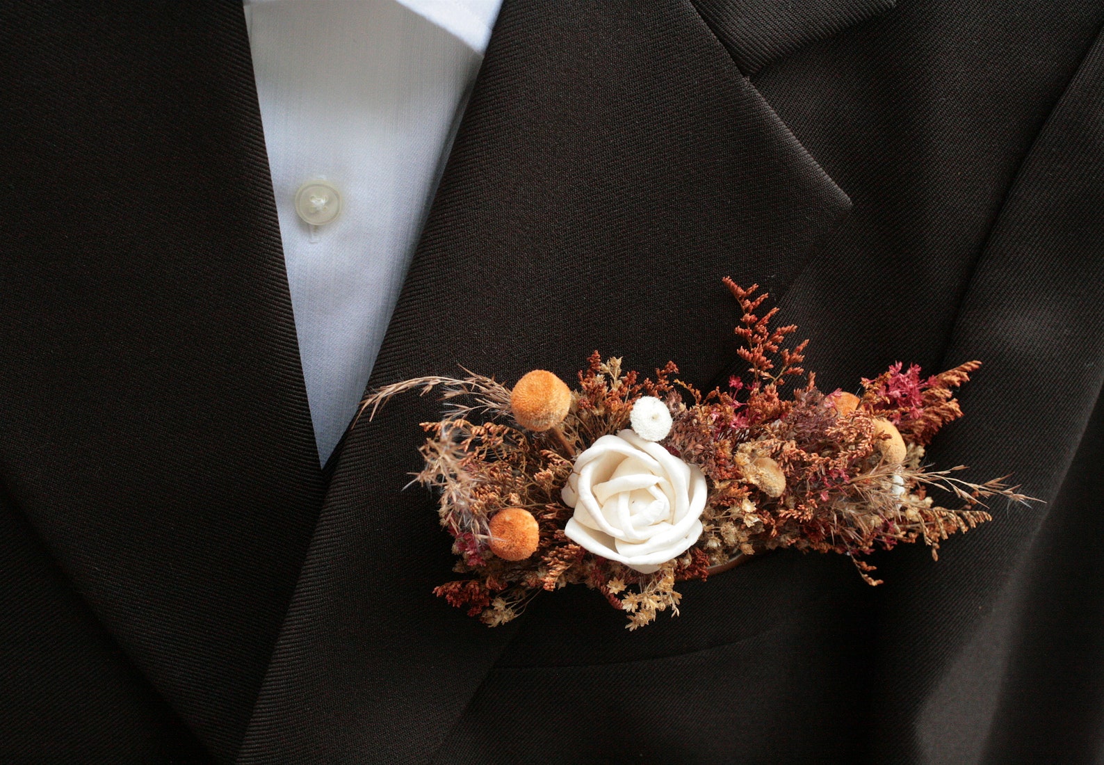His & His Boutonniere Pocket Corsage Set Sola Wood Roses Etsy