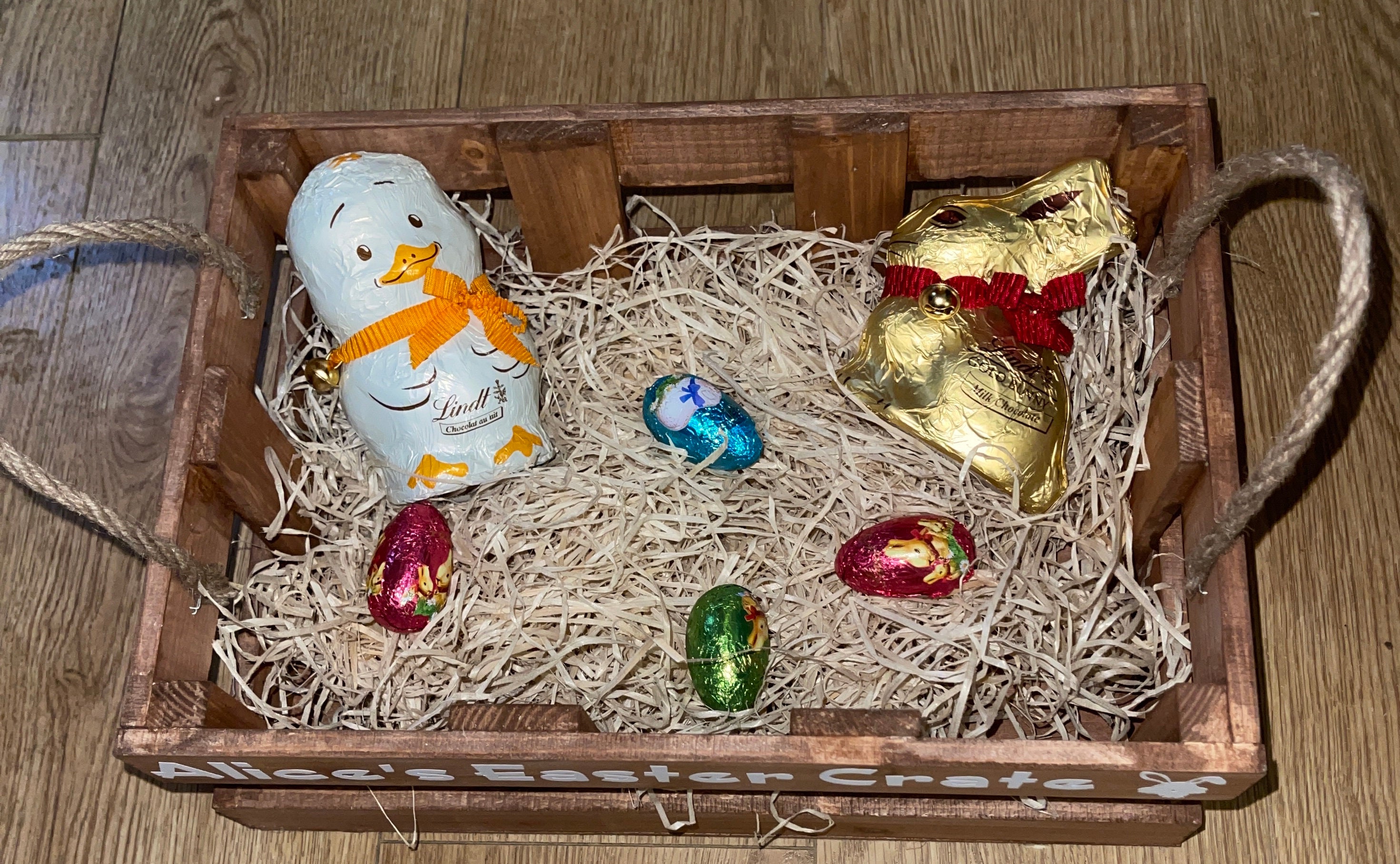 Personalised Easter Crate Basket children's Bunny egg Etsy