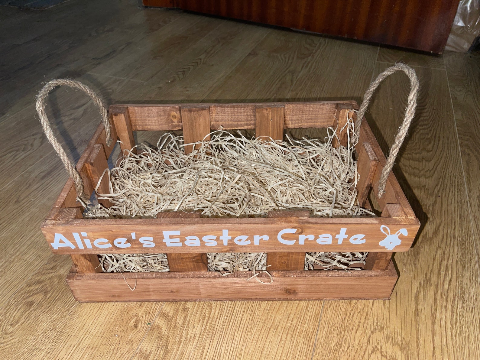 Personalised Easter Crate Basket children's Bunny egg Etsy