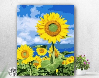 Sunflowers - 40x50cm Pre-stretched on Frame Paint By Numbers DIY Kit for adults