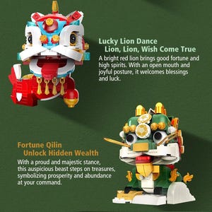 Chinese New Year Decoration - Qilin / Lion Dance / Wealth-Bringing Toad DIY building block set