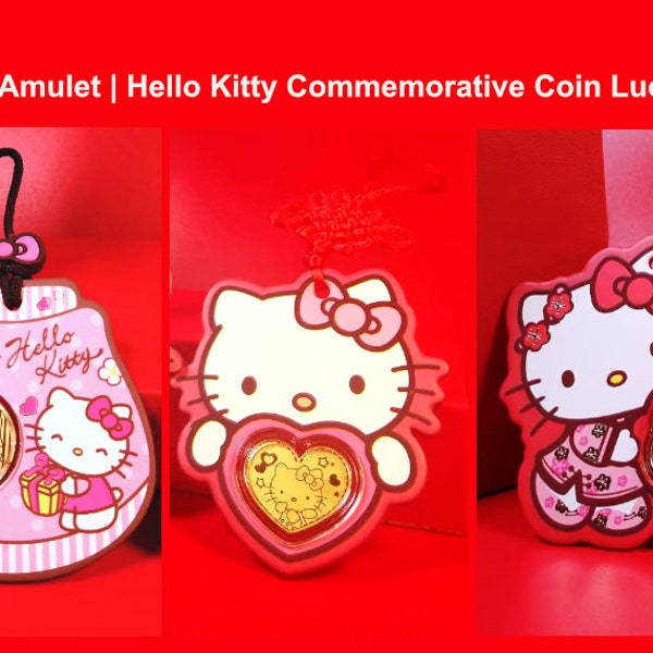 LNY SERIES | Omamori Amulet | Hello Kitty Commemorative Coin Lucky Charm – Loved by All / Wishes Come True / Good Luck & Fortune