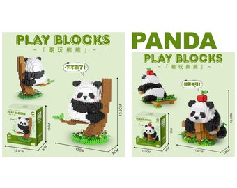 Panda DIY Mini Building Block Set - Panda On the Tree / Panda Afternoon Nap