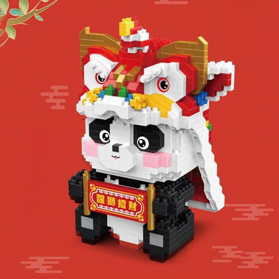 Lion Dance Panda Mini DIY Building Block Set – CNY Lunar New Year Decor ...