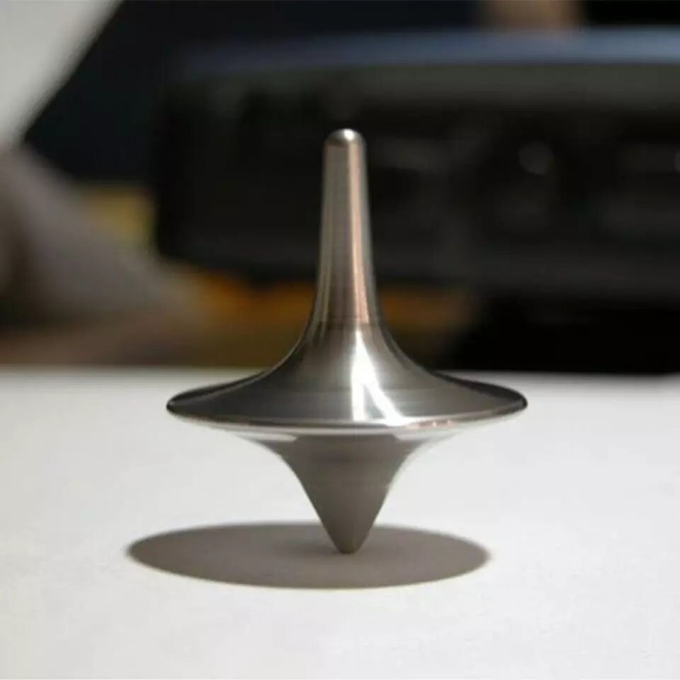 Metal Gyro Great Accurate Silver Spinning Top Hot Movie Totem Print Spinning Top 