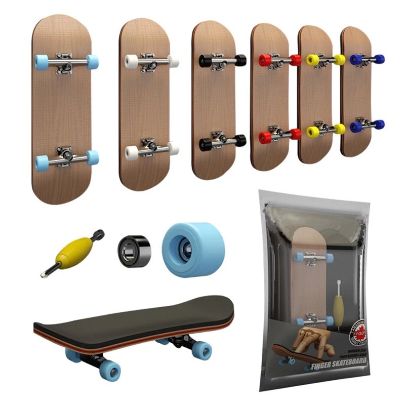 Holz Mini Griffbrett Finger Skate Board Ahorn Holz Set Kinderspielzeug DIY 