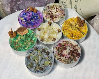 Tealight Spell Candles, Dressed Intention Candles, Ritual, Witchcraft, Love, Money, Psychic Awareness, Protection, Cleansing, Happiness