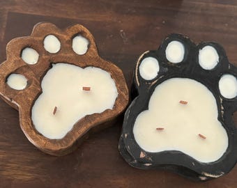 Bougie bol Paw Dough, mèches de cire de soja à craquer, cadeau pour amoureux des chiens