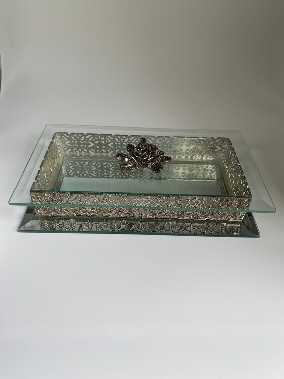 Vintage Studio Silversmiths Filigree Mirrored Jew… - image 6