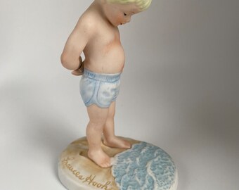 Vintage Frances Hook “The Sea and Me” Hand Painted Porcelain Figurine By Roman, Inc., 1980, Signed Frances Hook Figurine Home Decor