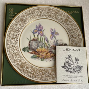 Lenox Boehm Birds Golden Crowned Kinglets Plate, 1979, Limited Edition, Made in USA