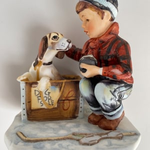 Norman Rockwell “Winter- A Boy Meets His Dog” Miniature Figurine From The Four Seasons Series Of 1958, Rare