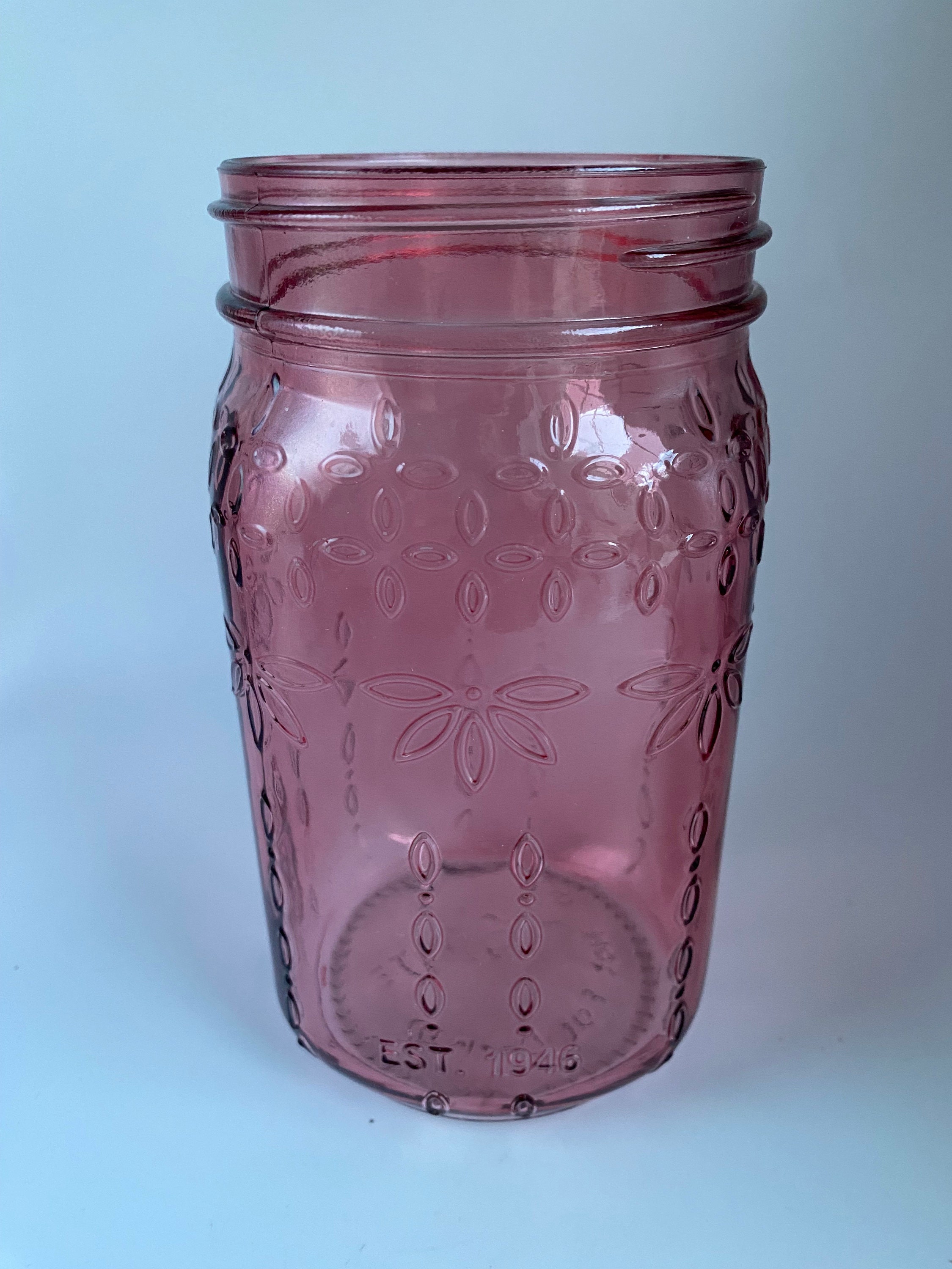 Glass Container 8.5 oz. old pink