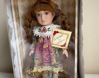 Vintage Collector’s Choice Limited Edition Genuine Fine Bisque Porcelain Doll, #929149, Hand Painted Fine Porcelain Doll, 9” Tall