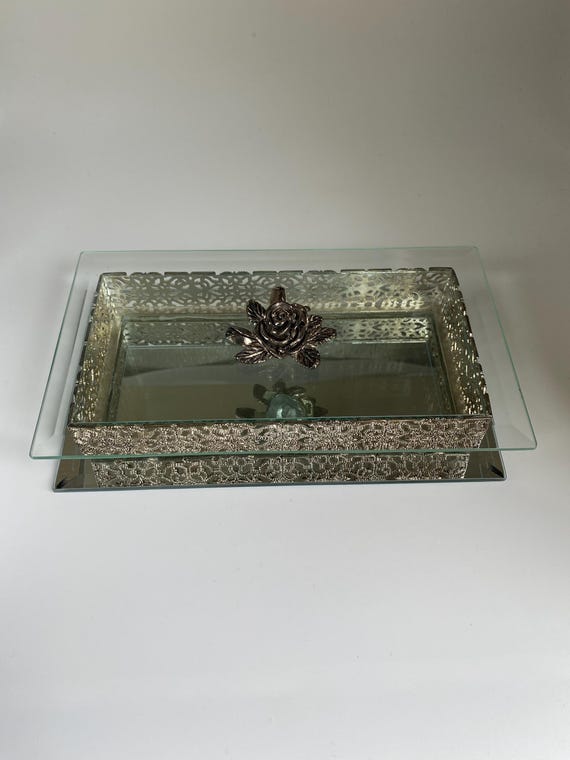 Vintage Studio Silversmiths Filigree Mirrored Jew… - image 4