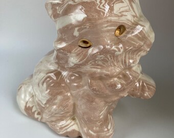 Vintage Mt St Helen’s Volcanic Ash Cat Sculpture Home Decor, Handcrafted And Signed, 5.25” Tall, 1980,  Very Rare