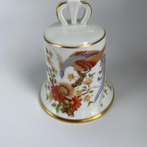 Vintage Kaiser Bone China Bell With Peacock Pattern, Designed And Produced For The Danbury Mint, 3.5”
