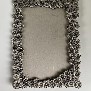 Beautiful Pewter Floral Metal Photo Frame For 4”x6” Photos, Pewter Ornate Photo Frame Home Decor