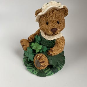 The Windsor Bears of Cranbury Commons Irish Bear Colleen Figurine, Luck of the Irish St. Patrick’s Day Bear Figurine, 1996, 3.5” Tall, Rare