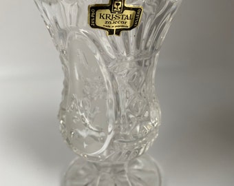 Vintage Kristal Zajecar Bud Vase Home Decor, 24% Lead, Made in Yugoslavia, 4.5”