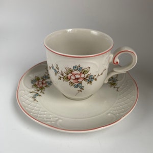 Vintage Villeroy & Boch The Danbury Mint Demitasse / Espresso / Turkish Coffee Cup And Saucer, Floral Espresso Cup