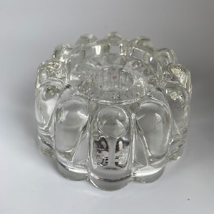 Vintage Clear Crystal Candle Stick Holder Home Decor, 2” Tall