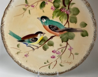 Vintage Enesco Japan Bird Wall Plate, Hand Painted, Signed by S. Tahagi, 8 1/4”, Very Rare, AS IS, Read Description