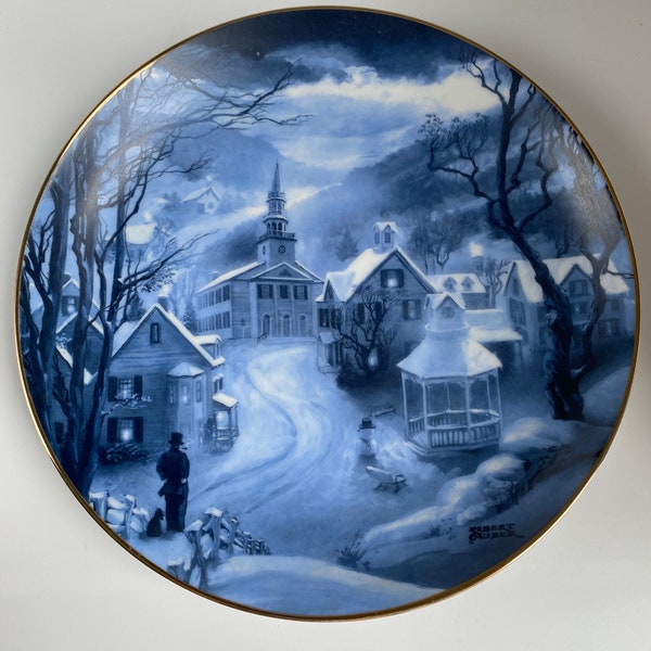 American Blues Collector’s Plate “Peaceful Village” by Rob Sauber, 1988, Plate No: 904 D