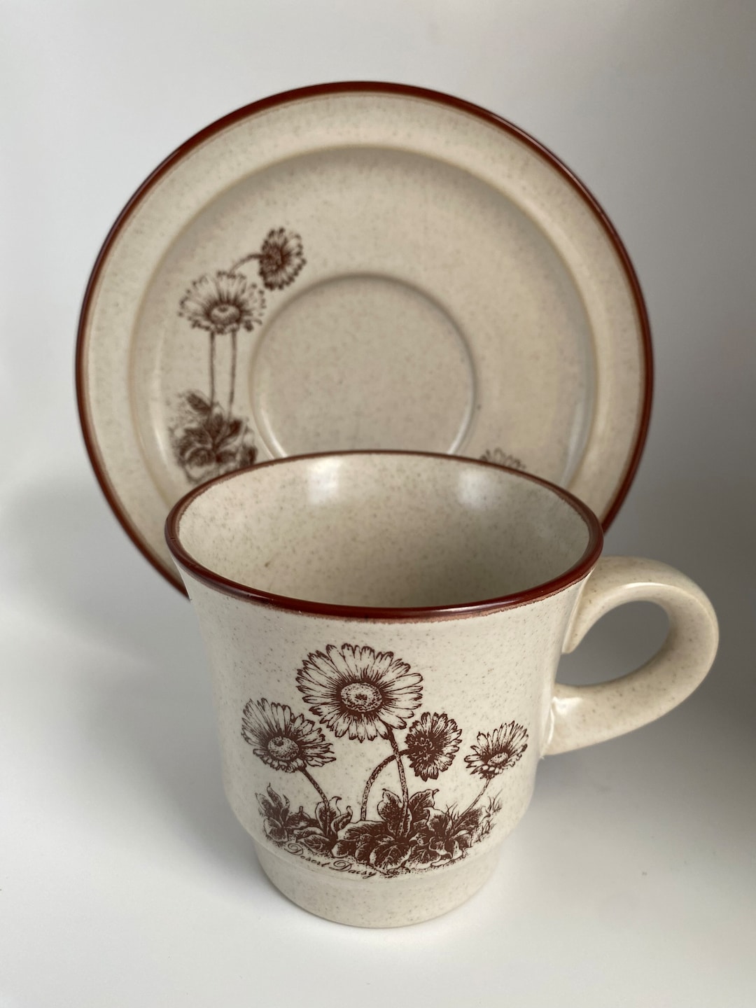 Vintage Noritake Stoneware Desert Flowers Tea Cup and Saucer Set, 6341