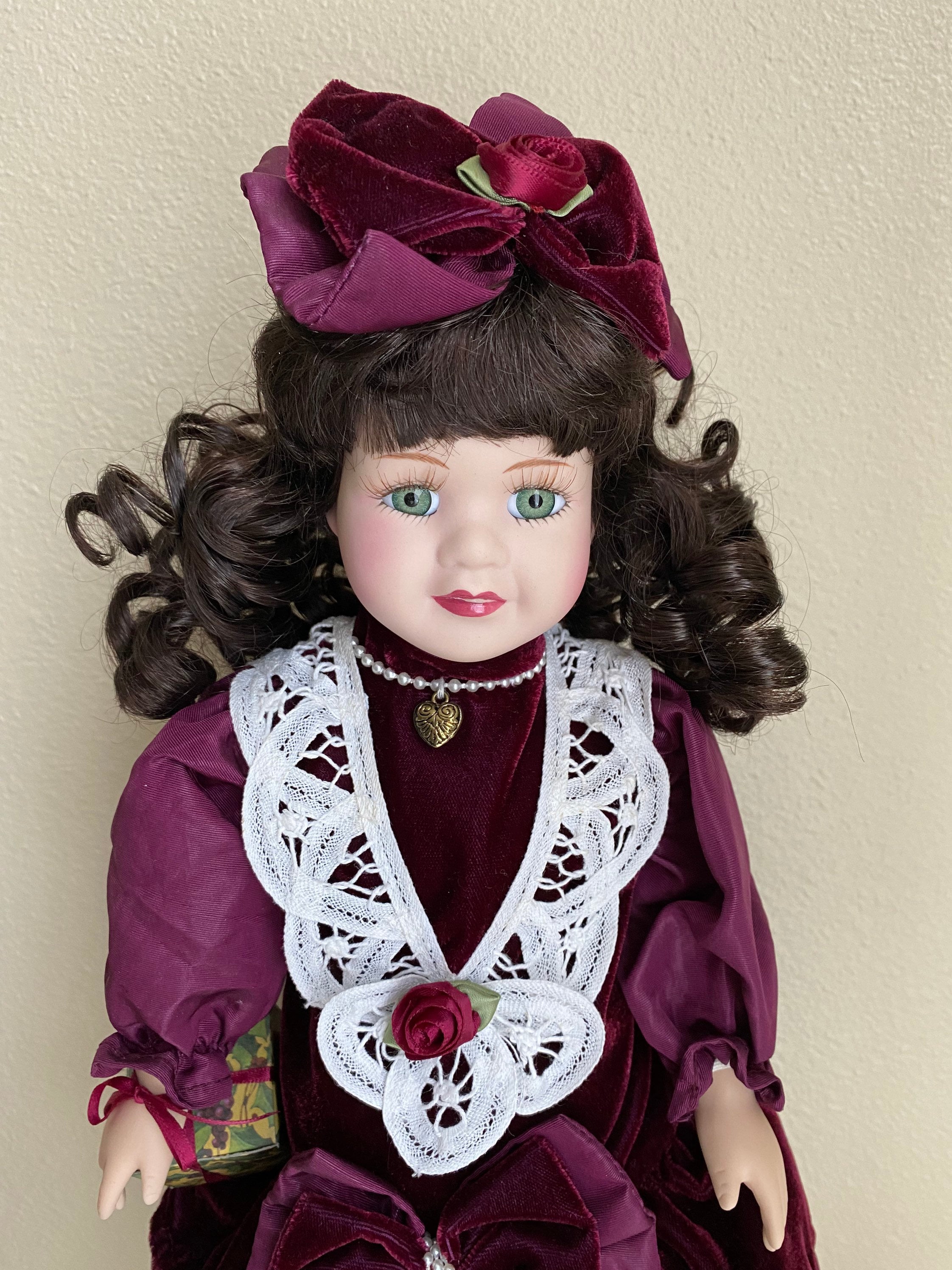 The Brass Key Victorian Collection Porcelain Doll, Rebecca, by Melissa Jane, Includes Matching