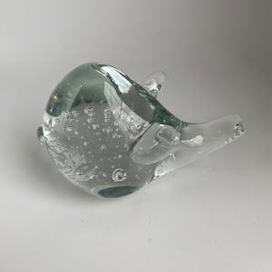 Vintage Controlled Bubble Clear Glass Fish Paper Weight, Fish Home Decor