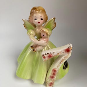 Josef Originals Birthday Angel Dolls Collection Age 7 Figurine, 4” Tall, Made in Japan