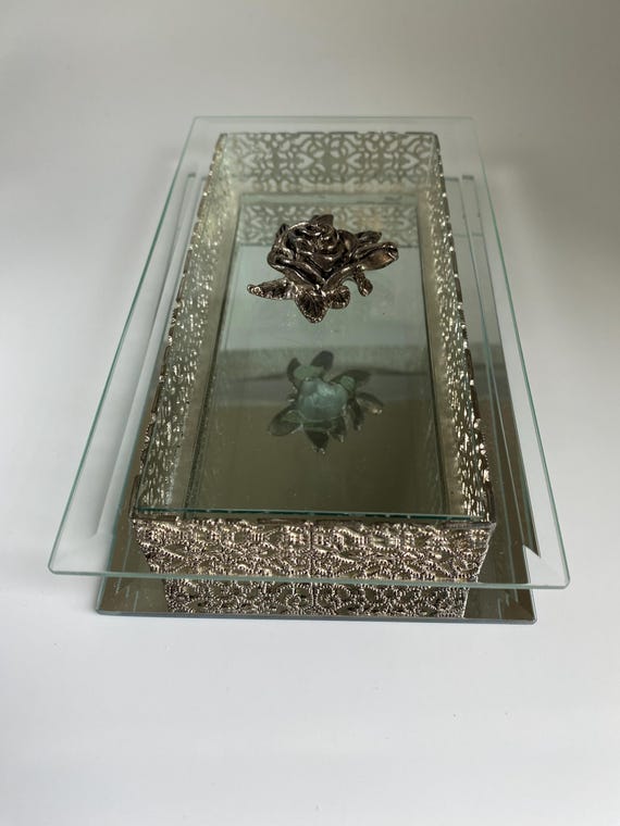 Vintage Studio Silversmiths Filigree Mirrored Jew… - image 3